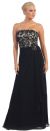 Strapless Lace Bust Wrap Style Long Formal Prom Dress in Black